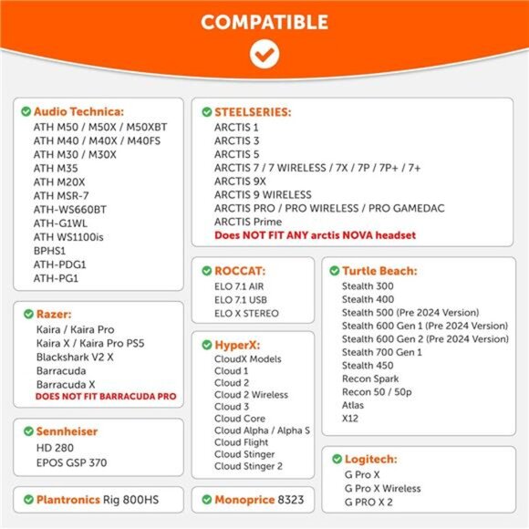 Wicked Cushions PadZ - Thick & Soft Ear Pads for ATH M50X / M40X / SteelSeries - Picture 2 of 7